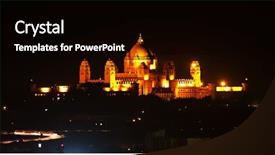  Presentation with city india - Theme with blue city in rajasthan india background and a  colored foreground