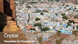  Presentation with city india - Presentation design consisting of blue city in rajasthan india background and a  colored foreground