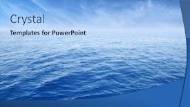  Presentation with blue waves - Colorful theme enhanced with blue-clear-sea-with-waves backdrop and a light blue colored foreground