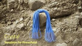  Presentation with rock climbing - Presentation consisting of blue-climbing-rope-leaning-against background and a coral colored foreground