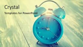  Presentation with rustic wood - Colorful presentation theme enhanced with blue clock on antique rustic backdrop and a  colored foreground