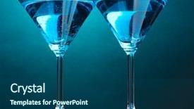  Presentation with cocktail - Theme having blue cocktail in martini glasses background and a ocean colored foreground