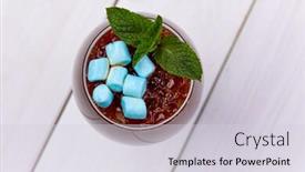  Presentation with blue mint - Slide deck consisting of blue-cocktail-with-marshmallow background and a light gray colored foreground