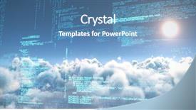  Presentation with coding binary code blue polygonal - Presentation design featuring blue codes against scenic view background and a teal colored foreground