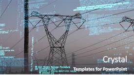  Presentation with electricity - Audience pleasing PPT theme consisting of blue codes against the evening backdrop and a gray colored foreground