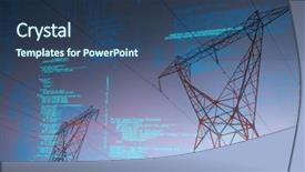  Presentation with electricity - Theme consisting of blue codes against the evening background and a ocean colored foreground