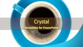  Presentation with coffee cup - Theme having blue coffee cup view background and a tawny brown colored foreground