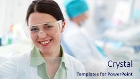  Presentation with virtual assistant artificial intelligence - Beautiful presentation theme featuring blue collar white collar - pretty assistant in protective eyewear backdrop and a sky blue colored foreground