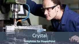  Presentation with worker safety - Slide set enhanced with blue-collar worker with safety background and a ocean colored foreground