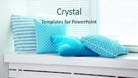  Presentation with colorful of antibiotics capsule pills - Colorful presentation enhanced with blue colorcreative idea - colorful pillows on windowsill backdrop and a sky blue colored foreground