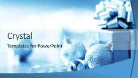 Presentation with christmas silver blue turquoise baubles - Theme enhanced with blue colour wallpaper - silver christmas gift background and a cool aqua colored foreground