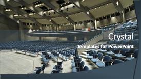  Presentation with congress - Amazing PPT layouts having blue conference room - interior of a congress palace backdrop and a  colored foreground