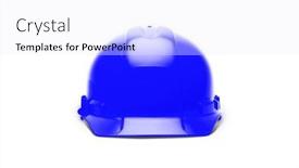  Presentation with safety construction - Slide set consisting of blue-construction-safety-hard-hat background and a sky blue colored foreground