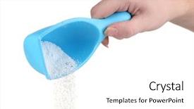  Presentation with hand washing - Slide set having blue container with washing powder background and a  colored foreground