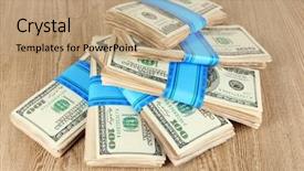  Presentation with money - Audience pleasing slide set consisting of linear initial letters logo branding backdrop and a white colored foreground