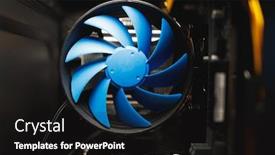  Presentation with cpu - Slide deck featuring blue-cpu-cooler-inside-pc background and a black colored foreground