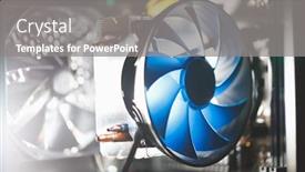  Presentation with light blue - Cool new theme with blue-cpu-cooler-inside-pc backdrop and a gray colored foreground