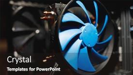  Presentation with cpu - Slide deck with blue-cpu-cooler-inside-pc background and a wine colored foreground