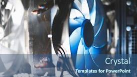  Presentation with cpu - Slide deck featuring blue-cpu-cooler-inside-pc background and a ocean colored foreground