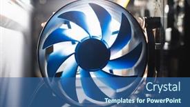  Presentation with cpu - PPT layouts having blue-cpu-cooler-inside-pc background and a ocean colored foreground