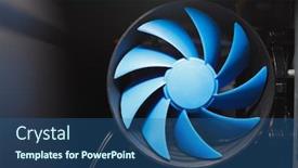  Presentation with cpu - Cool new slides with blue-cpu-cooler-inside-pc backdrop and a ocean colored foreground