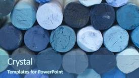  Presentation with crayons - Audience pleasing presentation theme consisting of blue crayons background backdrop and a ocean colored foreground