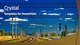  Presentation with railroad crossing railroad crossing sign - Cool new PPT layouts with blue cross - railroad backdrop and a navy blue colored foreground