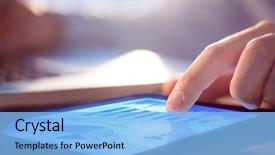  Presentation with data - Slide set consisting of blue data against businessman using background and a light blue colored foreground