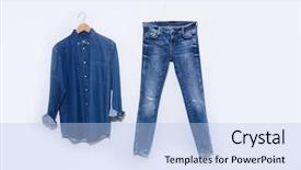  Presentation with jeans denim - Cool new presentation with blue denim jeans on hanging backdrop and a light blue colored foreground