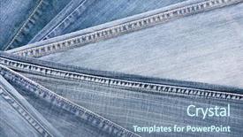 Presentation with jeans blue denim texture - Audience pleasing PPT theme consisting of blue denim jeans texture background backdrop and a ocean colored foreground