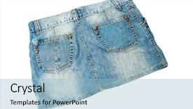  Presentation with of blue jeans denim - Cool new slides with blue denim mini skirt close backdrop and a  colored foreground