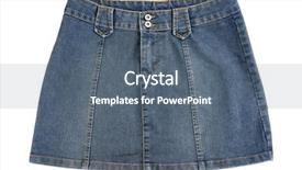  Presentation with of blue jeans denim - Beautiful presentation theme featuring blue denim mini skirt isolated backdrop and a  colored foreground
