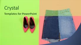  Presentation with jeans denim - Amazing slide deck having blue denim skirt with pink backdrop and a  colored foreground