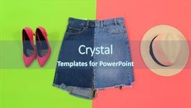  Presentation with blue pink - Amazing presentation having blue denim skirt with shoes backdrop and a  colored foreground