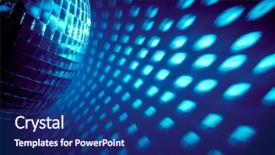  Presentation with disco ball - Presentation theme having blue disco backdrop background and a ocean colored foreground