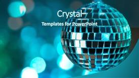 Presentation with magic ball - Cool new presentation design with blue disco ball on magic backdrop and a ocean colored foreground