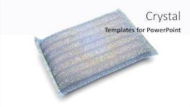  Presentation with dishwashing - PPT theme with blue-dishwashing-sponge-isolated background and a  colored foreground