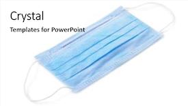  Presentation with medical face mask - Amazing presentation design having disposal - blue disposable medical face mask backdrop and a white colored foreground