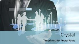  Presentation with blue financial - Amazing slide deck having blue dollar signs - businessman with financial symbols coming backdrop and a light blue colored foreground