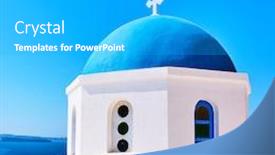  Presentation with church blue - Amazing presentation having dome of greek orthodox church backdrop and a light gray colored foreground