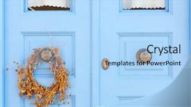  Presentation with greek - Colorful PPT layouts enhanced with blue door to the greek backdrop and a light blue colored foreground