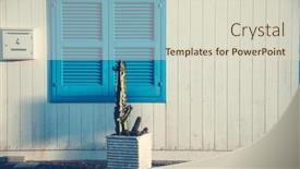  Presentation with cactus - PPT layouts enhanced with blue-door-with-cactus background and a lemonade colored foreground
