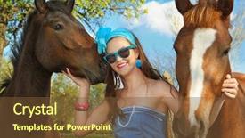  Presentation with coral reefs blue water beautiful sky - Slides featuring blue dress with a horse background and a tawny brown colored foreground