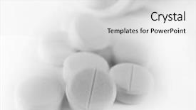  Presentation with pill bottle - Cool new slides with blue drugs spilled from pill backdrop and a light gray colored foreground