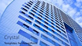  Presentation with dwelling - Audience pleasing PPT theme consisting of blue dwelling house crop on the sky backdrop and a light blue colored foreground