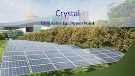  Presentation with solar energy on roof - Colorful theme enhanced with blue earth free - solar panels on the roof backdrop and a sky blue colored foreground