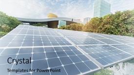  Presentation with solar panels - Cool new slides with blue earth free - solar panels on the roof backdrop and a light blue colored foreground