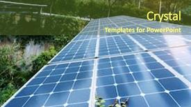  Presentation with solar panels el paso - Cool new presentation design with blue earth free - solar panels with cityscape backdrop and a tawny brown colored foreground