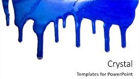  Presentation with dripping paint - Amazing slides having blue education - paint dripping isolated on white backdrop and a white colored foreground