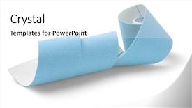  Presentation with therapeutic - Colorful presentation design enhanced with blue elastic therapeutic tape on white background backdrop and a white colored foreground
